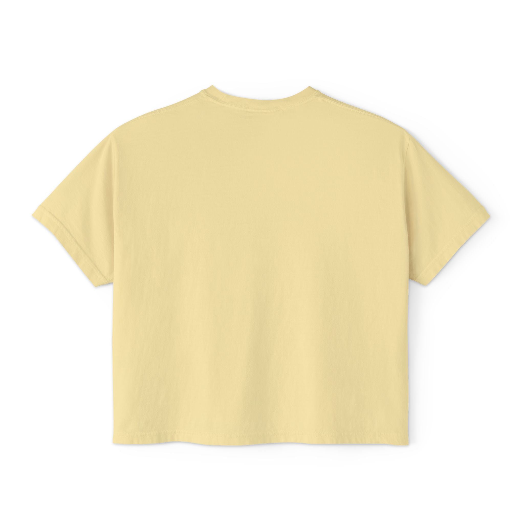 Women's Boxy Tee — Minimal Cream Crop T-Shirt