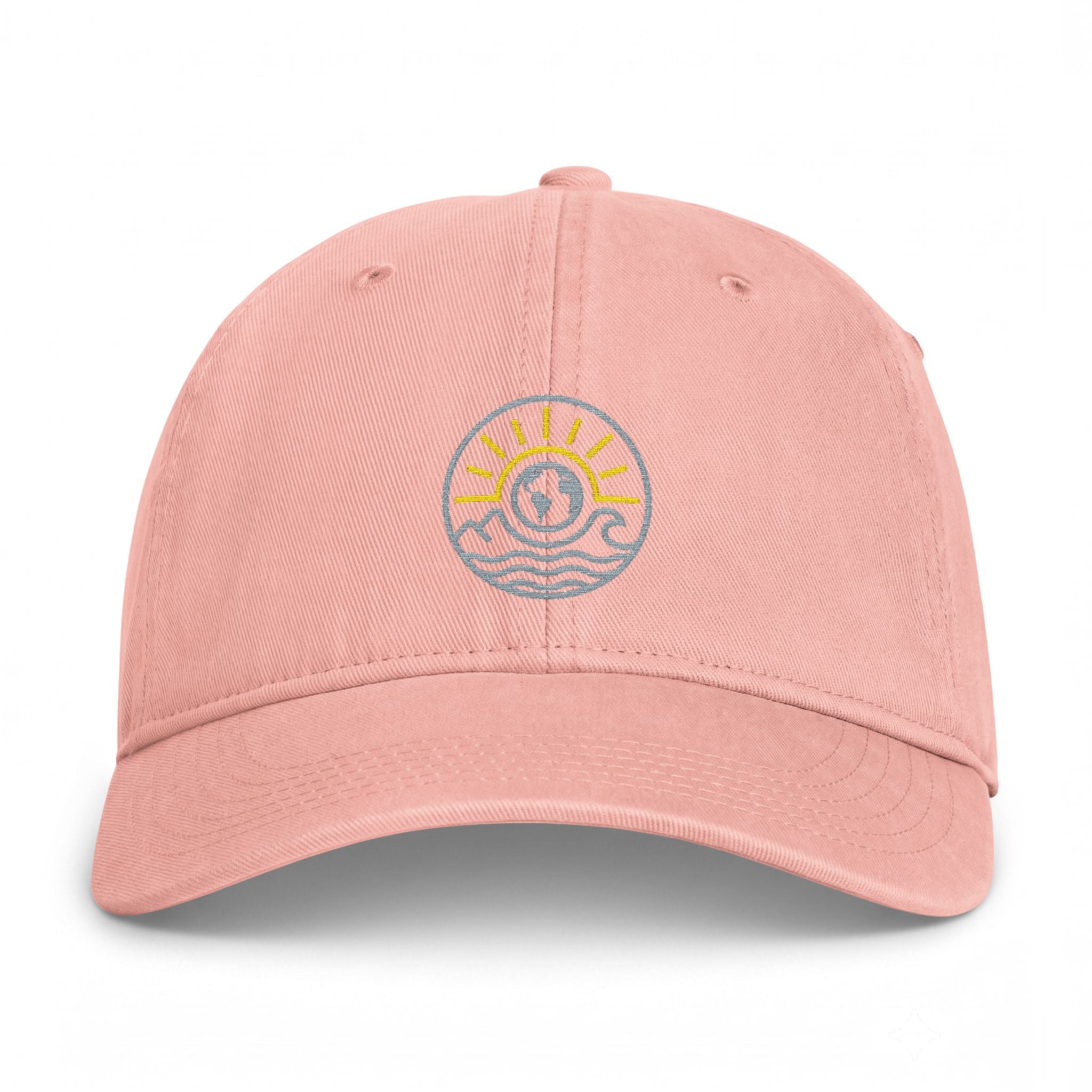 Coastal Sunrise Embroidered Cap — Washed Beach Dad Hat