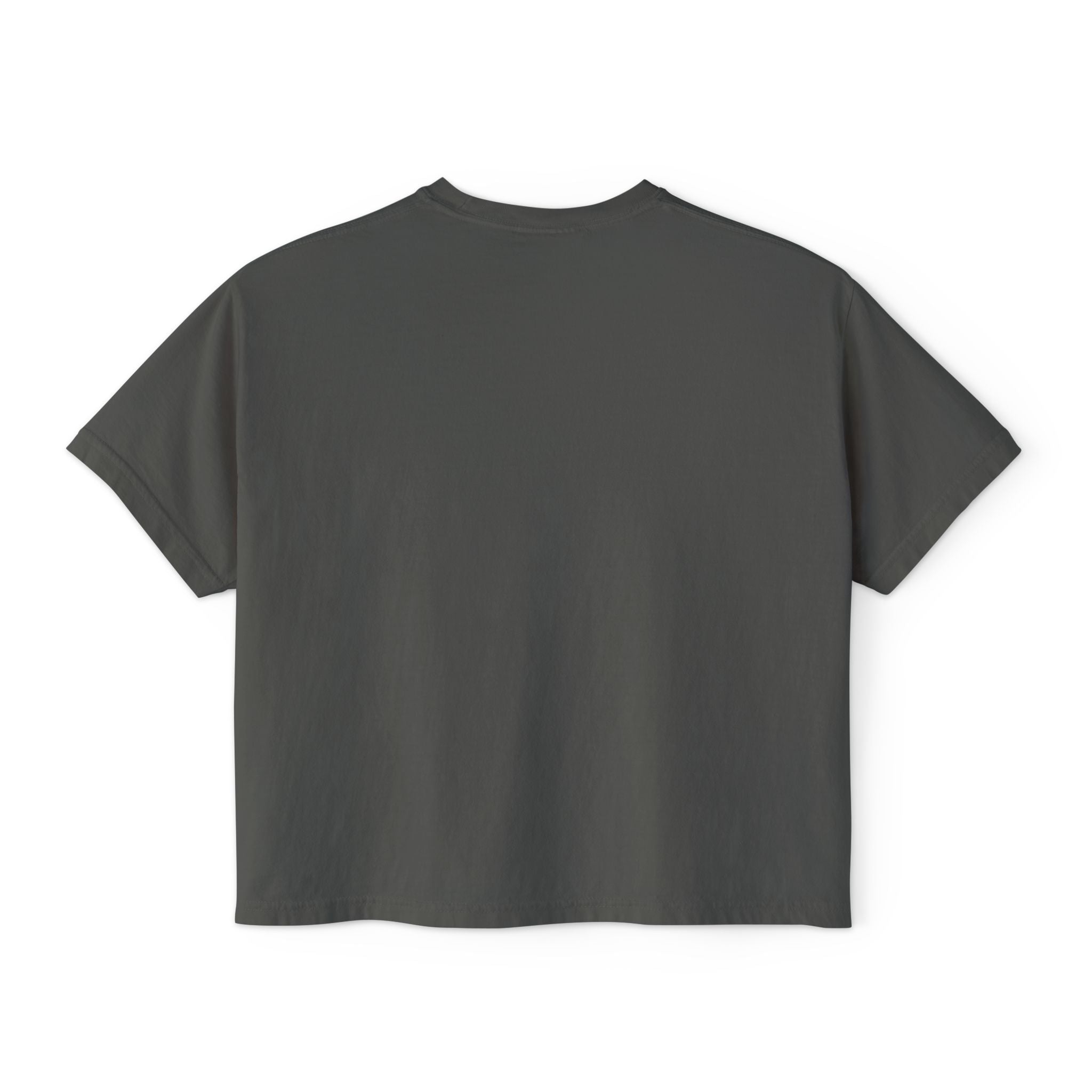 Women's Boxy Tee — Minimal Cream Crop T-Shirt