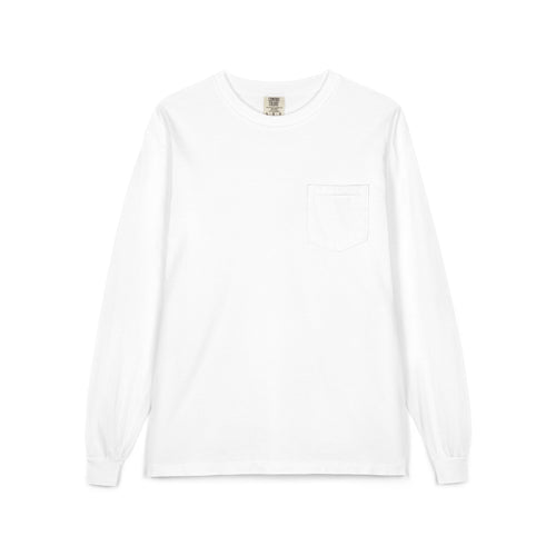 Long Sleeve Pocket T-Shirt — Classic White Cotton Tee