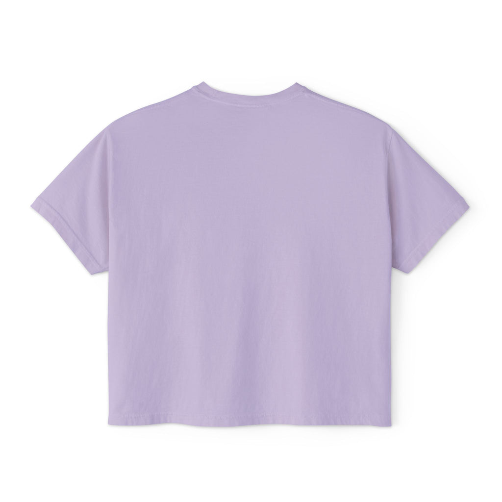 Women's Boxy Tee — Minimal Cream Crop T-Shirt