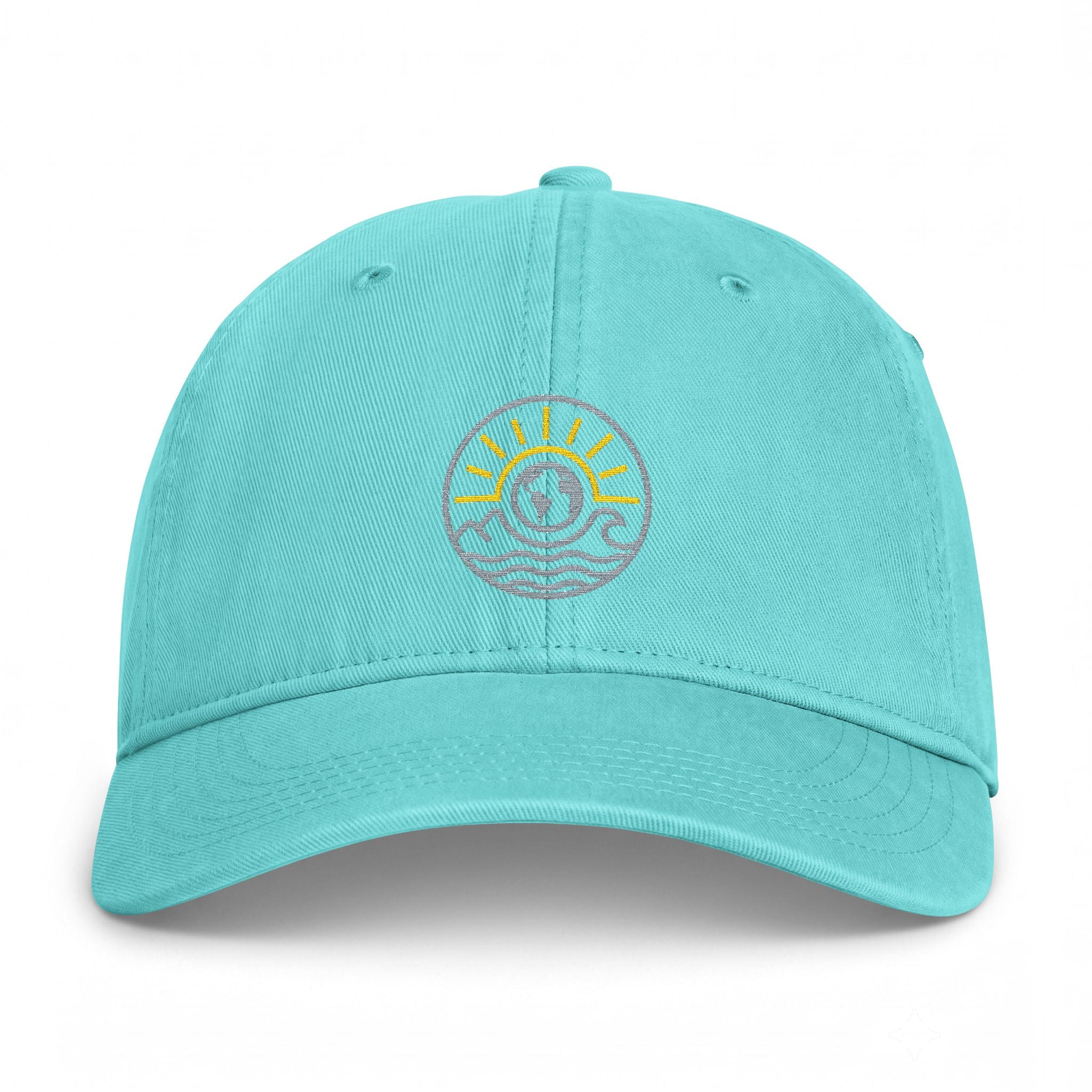 Coastal Sunrise Embroidered Cap — Washed Beach Dad Hat