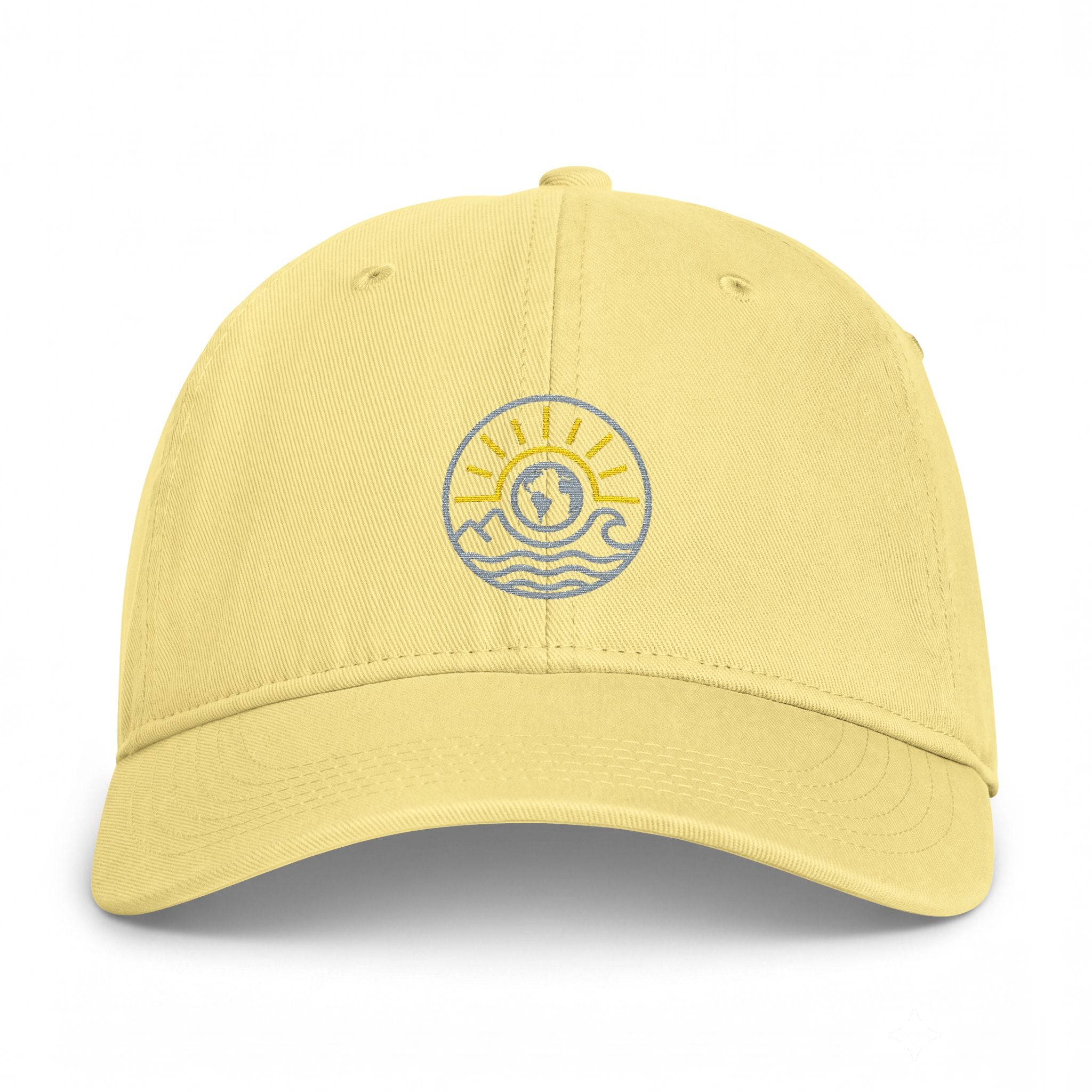 Coastal Sunrise Embroidered Cap — Washed Beach Dad Hat