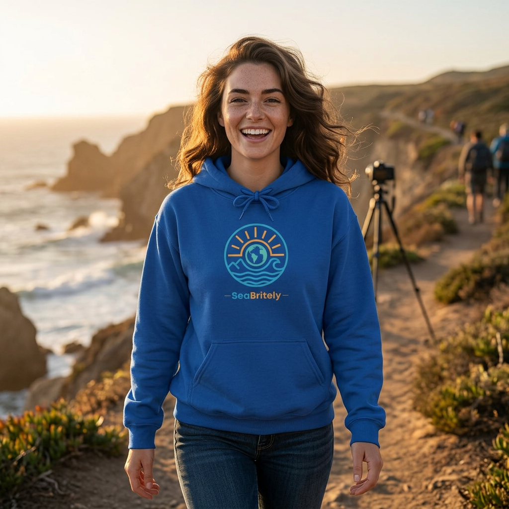 Coastal Calm Hoodie —  Cotton Blend Pullover