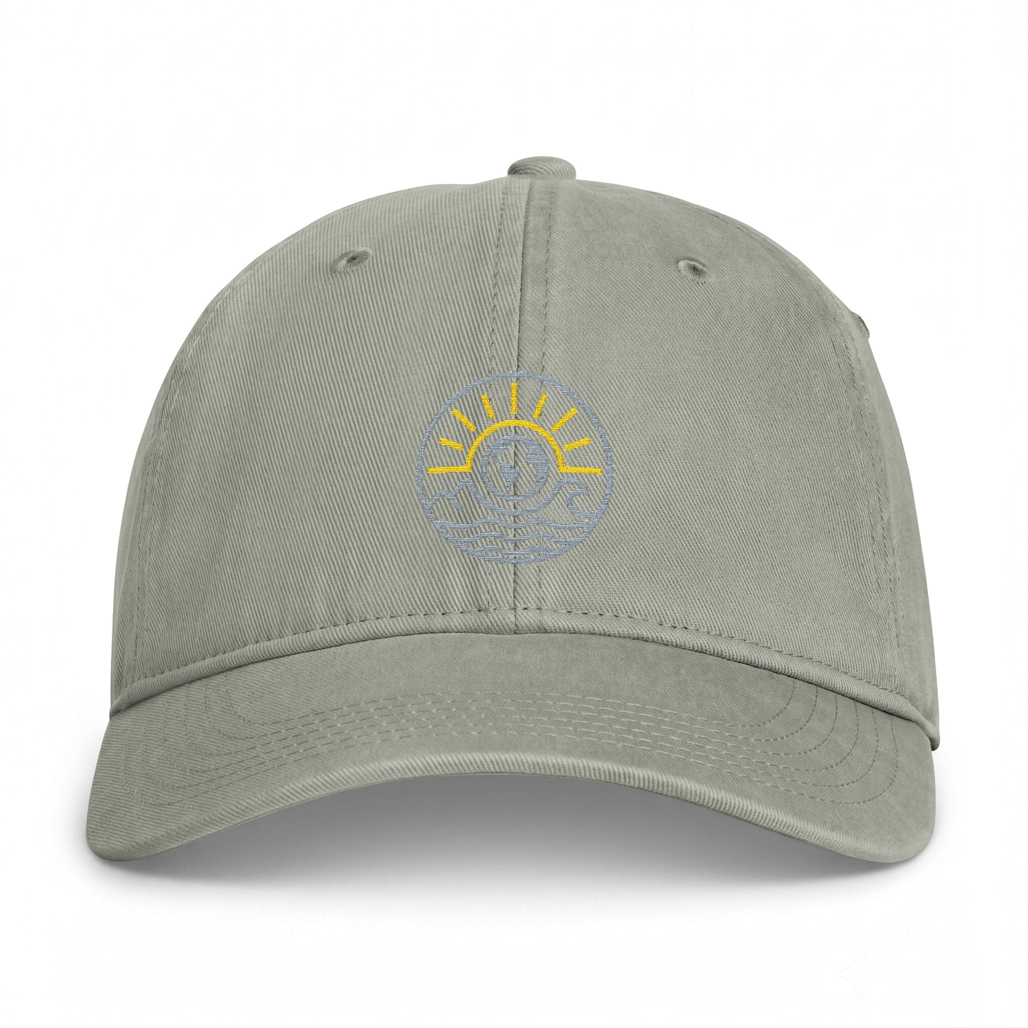 Coastal Sunrise Embroidered Cap — Washed Beach Dad Hat