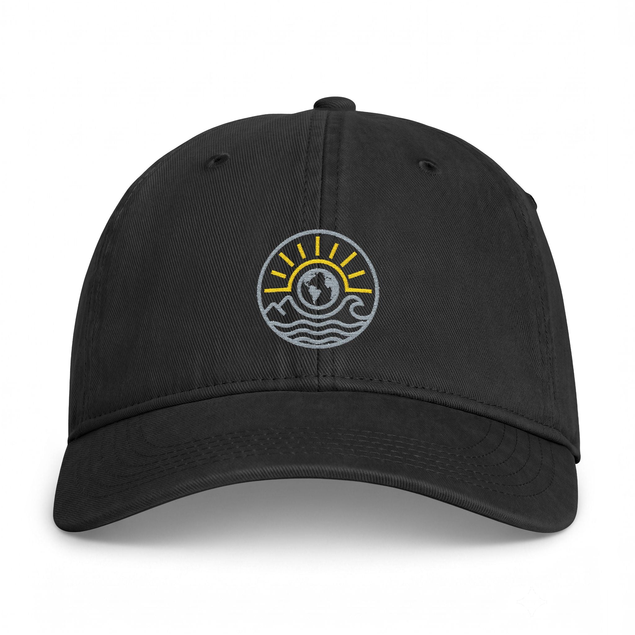 Coastal Sunrise Embroidered Cap — Washed Beach Dad Hat