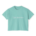 Women's Boxy Tee — Minimal Cream Crop T-Shirt