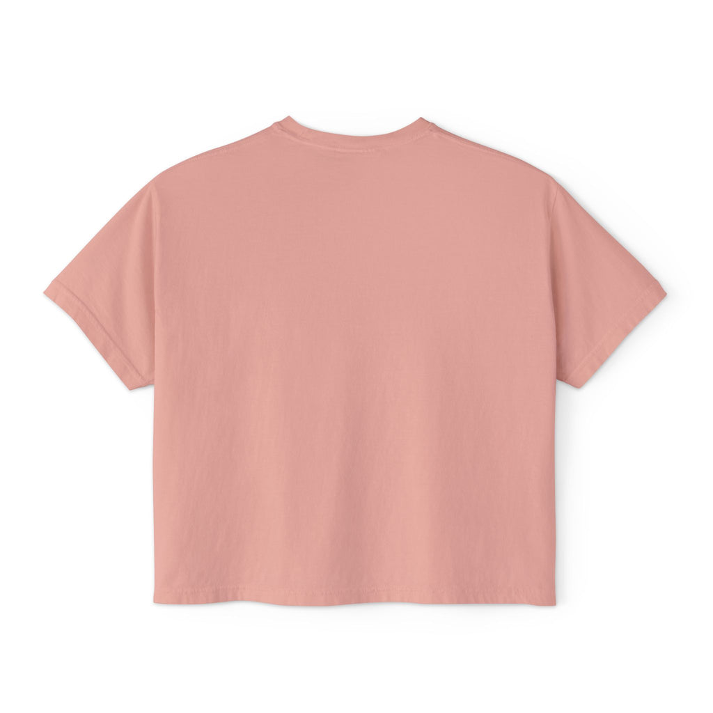 Women's Boxy Tee — Minimal Cream Crop T-Shirt