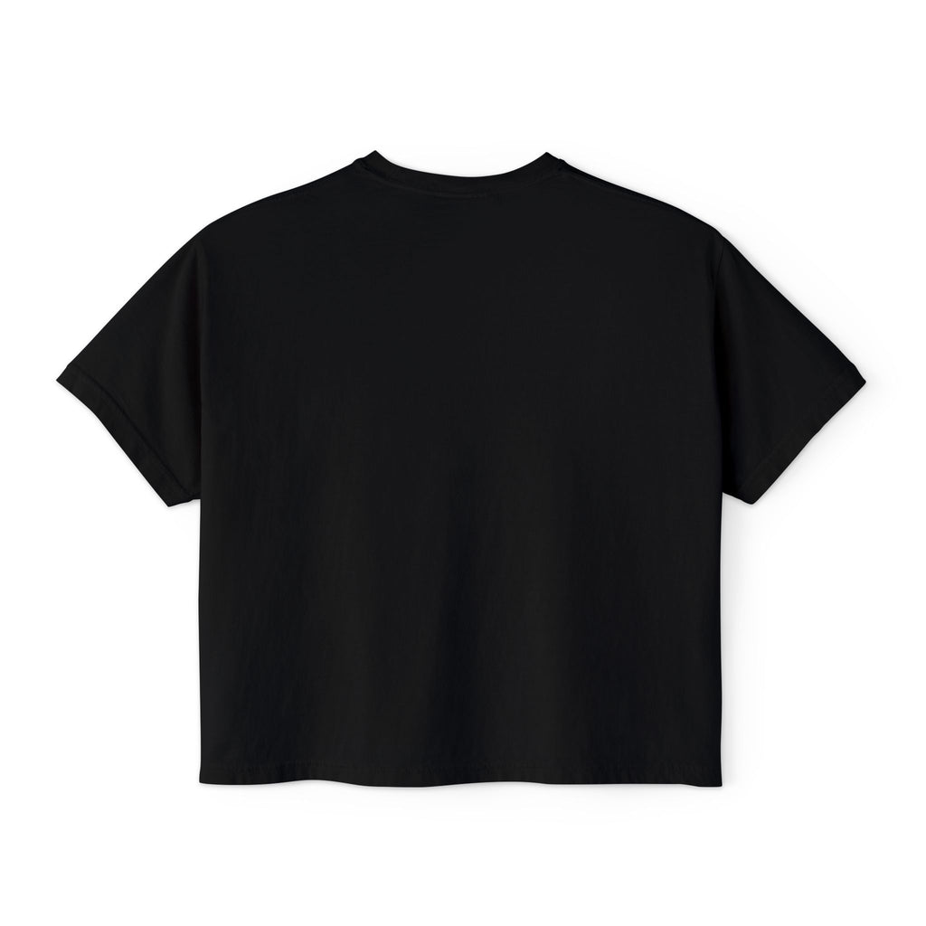Women's Boxy Tee — Minimal Cream Crop T-Shirt
