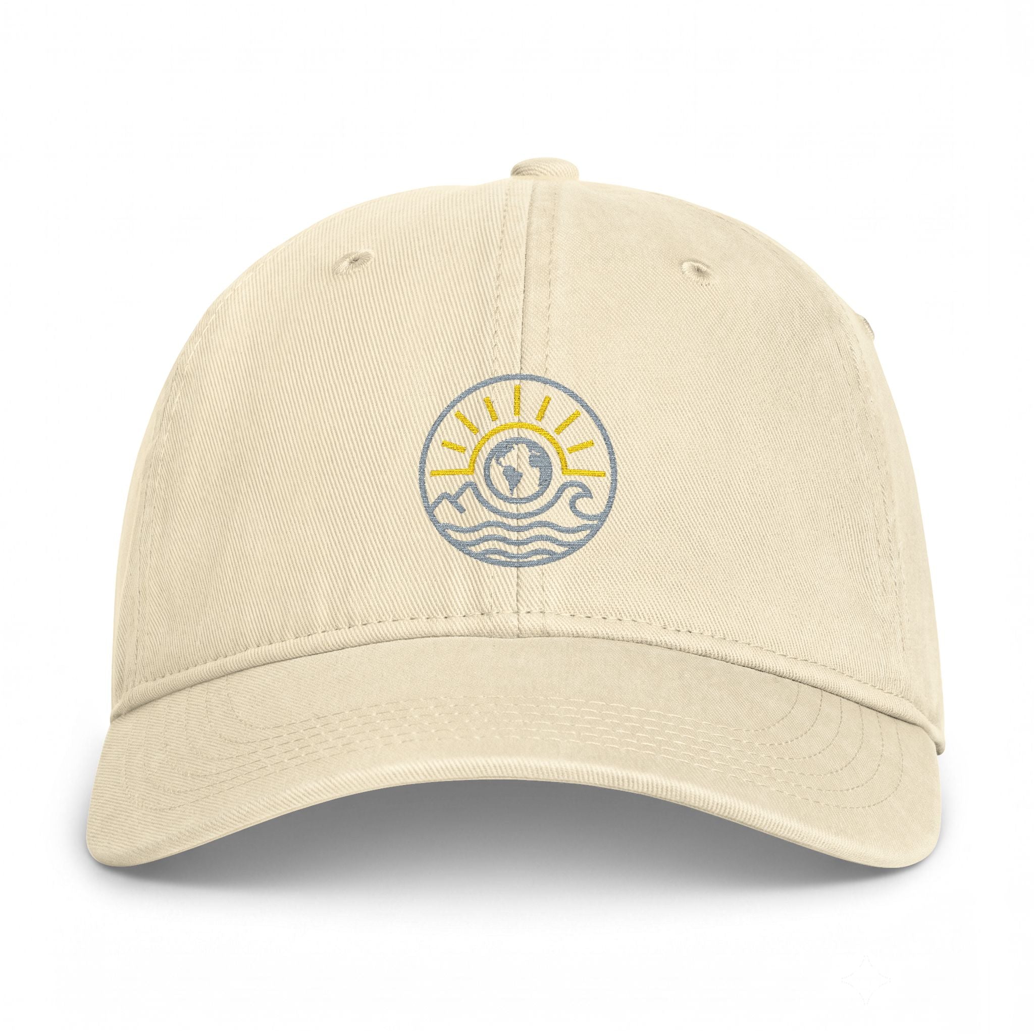 Coastal Sunrise Embroidered Cap — Washed Beach Dad Hat
