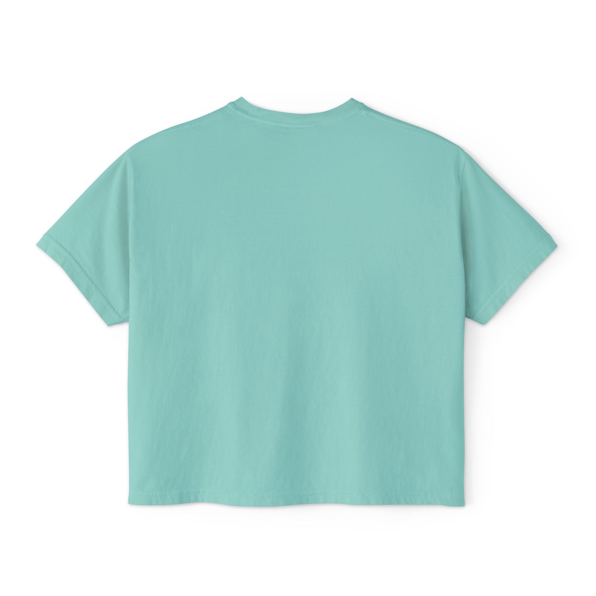 Women's Boxy Tee — Minimal Cream Crop T-Shirt