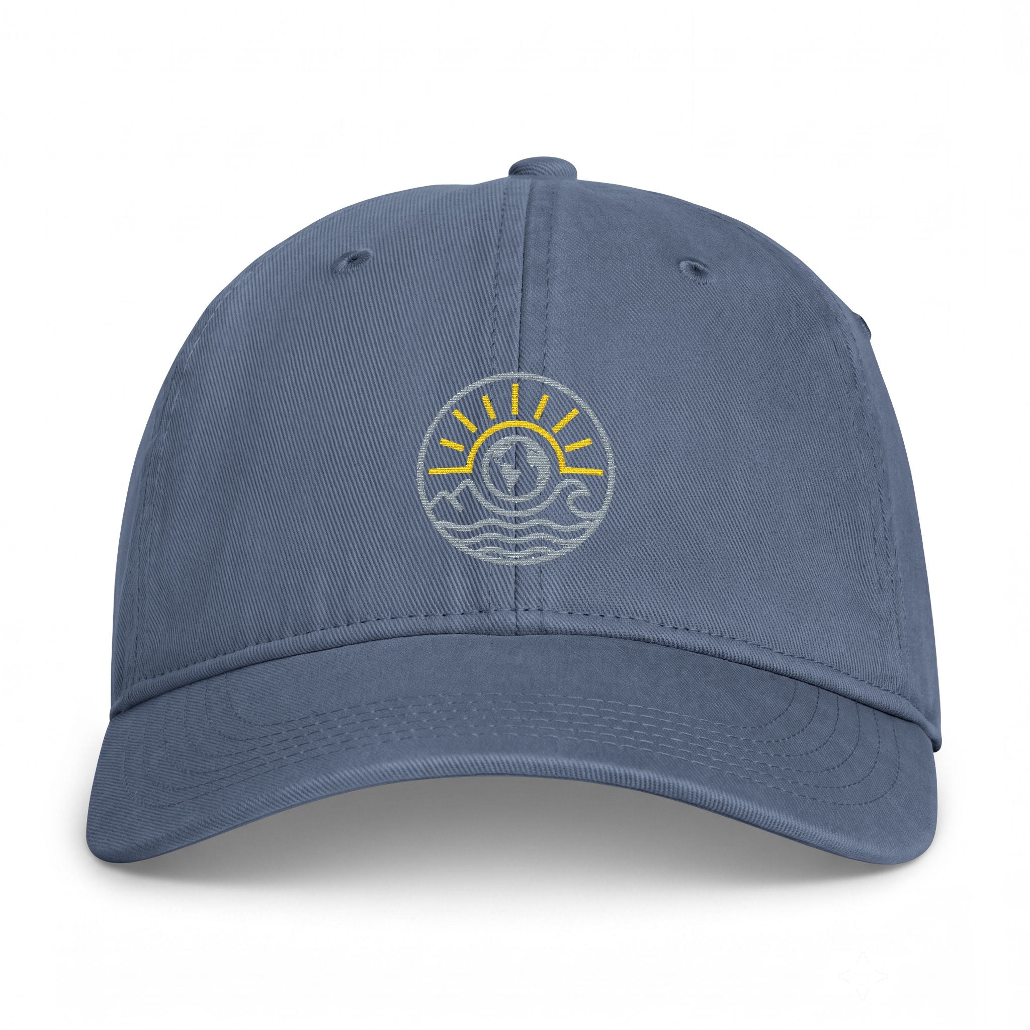 Coastal Sunrise Embroidered Cap — Washed Beach Dad Hat