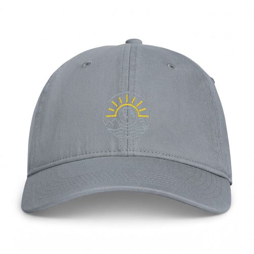 Coastal Sunrise Embroidered Cap — Washed Beach Dad Hat